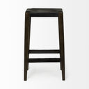 Nell 30 Seat Height Black Metal Seat Foot Rest With Black Wood Legs Stool - Default Title