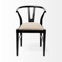 Trixie I Black Wooden Base w Dark Taupe Fabric Seat Dining Chair - Default Title