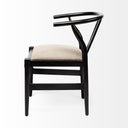 Trixie I Black Wooden Base w Dark Taupe Fabric Seat Dining Chair - Default Title