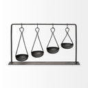 Enos 19L x 3W Black Metal 4 Bowl Ancient Spice Market Decorative Display - Default Title