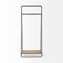 Carell 31L x 18W Black Metal And Wood Shelf Hall Tree - Default Title