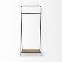 Carell 31L x 18W Black Metal And Wood Shelf Hall Tree - Default Title