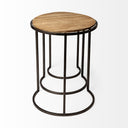 Glover Set of 3 20L x 20W Brown Wood Round Top WMetal Nesting Accent Tables - Default Title