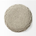Allium Oatmeal Handwoven Wool Cylindrical Pouf - Default Title