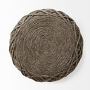 Allium Dark Brown Handwoven Wool Cylindrical Pouf - Default Title