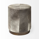 Zahavi I 23H grey-toned hair-on-hide ottoman - Default Title
