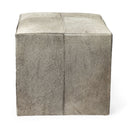 Zahavi I 20 Grey-toned hair-on-hide ottoman - Default Title