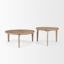 Cleaver Set of 2 40 31 Round Brown Solid Wood Nesting Coffee Tables - Default Title