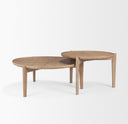 Cleaver Set of 2 40 31 Round Brown Solid Wood Nesting Coffee Tables - Default Title