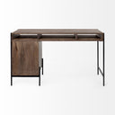 Glenn VII 56L x 22W Dark Brown Wood w Black Iron Frame 3 Drawer Office Desk - Default Title