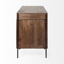 Glenn VII 56L x 22W Dark Brown Wood w Black Iron Frame 3 Drawer Office Desk - Default Title