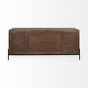 Glenn VI 715x18 Dark Brown Wood Frame w Black Iron Accent 6 Drawer 2 Door Cabinet Sideboard - Default Title