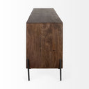 Glenn VI 715x18 Dark Brown Wood Frame w Black Iron Accent 6 Drawer 2 Door Cabinet Sideboard - Default Title