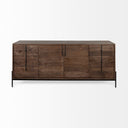 Glenn VI 715x18 Dark Brown Wood Frame w Black Iron Accent 6 Drawer 2 Door Cabinet Sideboard - Default Title
