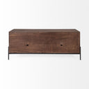 Glenn IV Dark Brown Wood w Black Iron Frame Media Console w Storage TV Stand for TV up to 71 - Default Title