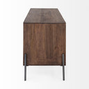 Glenn IV Dark Brown Wood w Black Iron Frame Media Console w Storage TV Stand for TV up to 71 - Default Title