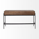 Glenn III 56L x 14W Dark Brown Wood w Black Iron Frame 4 Drawer Console Table - Default Title