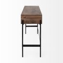 Glenn III 56L x 14W Dark Brown Wood w Black Iron Frame 4 Drawer Console Table - Default Title