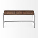 Glenn III 56L x 14W Dark Brown Wood w Black Iron Frame 4 Drawer Console Table - Default Title