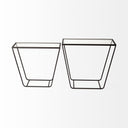 Arya Set of 2 24L x 10W Black Rectangular Glass Top Iron Frame Accent Table - Default Title