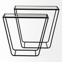 Arya Set of 2 24L x 10W Black Rectangular Glass Top Iron Frame Accent Table - Default Title