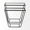 Arya Set of 2 24L x 10W Black Rectangular Glass Top Iron Frame Accent Table - Default Title