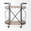 Marlon Black Metal Frame Two Tier Shelves wStemware holder Bar Cart - Default Title