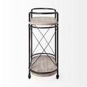 Marlon Black Metal Frame Two Tier Shelves wStemware holder Bar Cart - Default Title