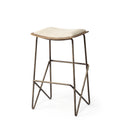 Katniss 26 Total Height Cream Fabric Seat Gold Metal Frame Counter Stool - Default Title