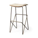 Katniss 30 Total Height Cream Fabric Seat Gold Metal Frame Bar Stool - Default Title