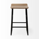 Conan 25 Seat Height Brown Wood Seat Black Metal Frame Counter Stool - Default Title