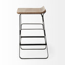 Conan 25 Seat Height Brown Wood Seat Black Metal Frame Counter Stool - Default Title