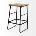 Conan 25 Seat Height Brown Wood Seat Black Metal Frame Counter Stool - Default Title
