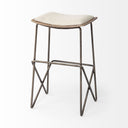 Katniss 26 Total Height Cream Fabric Seat Gold Metal Frame Counter Stool - Default Title