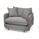 Roy II Castlerock Gray Upholstered and Brown Wood Frame Arm Chair - Default Title