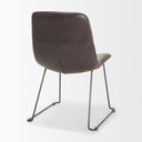 Sawyer I Dark Brown Faux-Leather Seat Black Iron Frame Dining Chair - Default Title