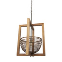Kiley Warm Wood Basket Lantern Pendant Light - Default Title