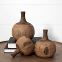 Afra Small Solid Wood Vase Shaped Decorative Object - Default Title