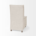 Elbert I Cream Fabric Slip-Cover Brown Wooden Base Dining Chair - Default Title