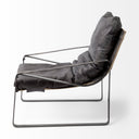 Hornet II Black Leather Body Metal Frame Accent Chair - Default Title