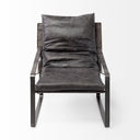 Hornet II Black Leather Body Metal Frame Accent Chair - Default Title