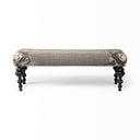 Alhambra 55L x 14W Upholstered Gray Seat WBlack Wood Legs Accent Bench - Default Title
