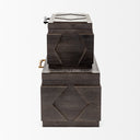 Cassia Set of 2 Brown Wooden Boxes - Default Title