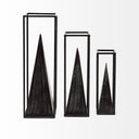 Memphis I Large 5L x 5W Black Metal Pyramid In A Square Frame - Default Title