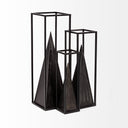 Memphis I Large 5L x 5W Black Metal Pyramid In A Square Frame - Default Title