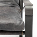 Hornet II Black Leather Body Metal Frame Accent Chair - Default Title