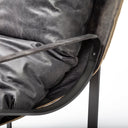 Hornet II Black Leather Body Metal Frame Accent Chair - Default Title