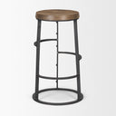 Neo 263 Seat Height Brown Wood Seat Black Metal Frame Stool - Default Title
