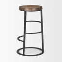 Neo 263 Seat Height Brown Wood Seat Black Metal Frame Stool - Default Title