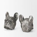 Bruno Set of 2 5L x 5W Silver American Bulldog Bookends - Default Title